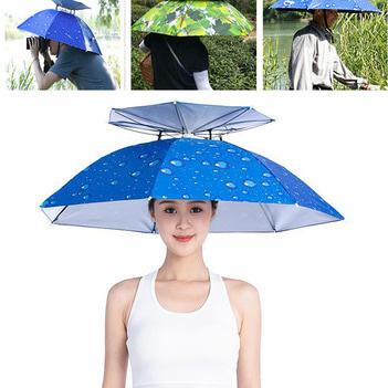 양손의자유 더블 핸즈프리 모자 우산 양산 DD-10876